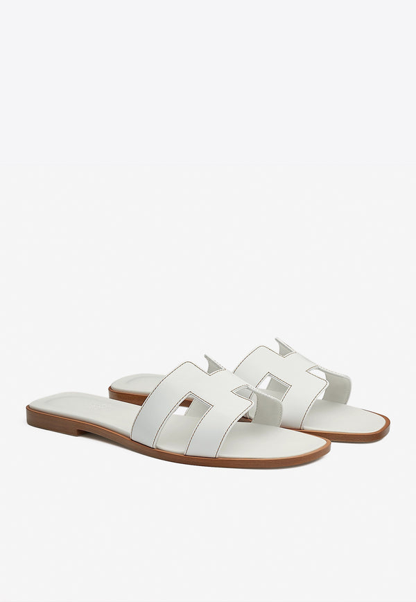 Hermès Oran H Cut-Out Sandals in Calf Leather White H021056Zv02355