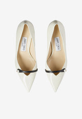 Jimmy Choo Rosalia 65 Patent Leather Pumps White ROSALIA 65 PTZ LATTE/BLACK