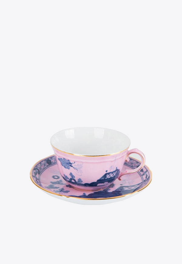 Ginori 1735  Oriente Italiano Tea Cup and Saucer 003RG00 FTZ401 01 0220 G00124500 + 003RG00 FPT401 01 0150 G00124500 Pink