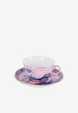 Ginori 1735 Oriente Italiano Tea Cup and Saucer Pink 003RG00 FTZ401010220G00124500 + 003RG00 FPT401010150G00124500