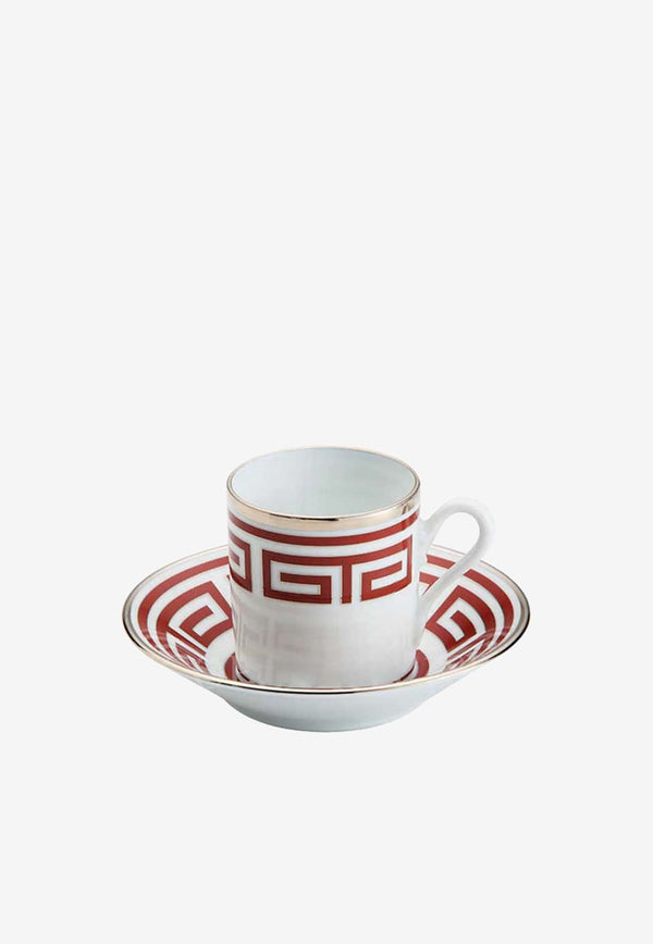 Ginori 1735 Labirinto Coffee Cup and Saucer White 004RG00 FTZ301 01 0800 G00125300 + 004RG00 FPT301 01 0110 G00125300