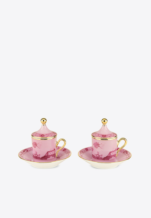 Ginori 1735 Oriente Italiano Coffee Set - Set of 2 Pink 004RG00 FX9176 01 G00124200