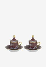 Ginori 1735 Oriente Italiano Castagna Coffee Set For Two - Set of 2 Brown 004RG00 FX9176LXG00135800
