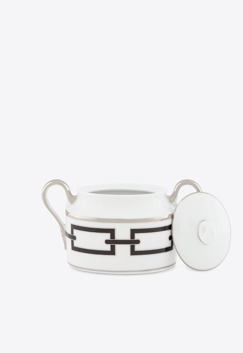 Ginori 1735 Catene Sugar Bowl with Lid White 004RG00 FZU000 01 0150 G00125500