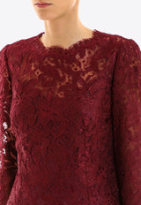 Dolce & Gabbana Layered Lace Long-Sleeved Top F7X46TFLMOK_FO130