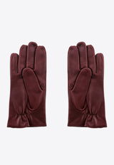 Orciani Stitched Leather Gloves Bordeaux GU0072_BRANDY