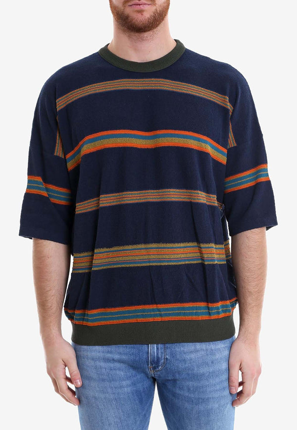 Roberto Collina Nuur Striped Crewneck T-shirt Multicolor RV46021_RV4626