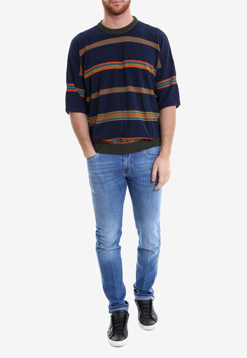 Roberto Collina Nuur Striped Crewneck T-shirt Multicolor RV46021_RV4626