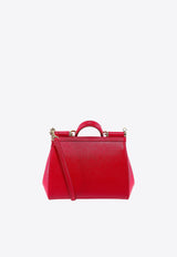 Dolce & Gabbana Large Sicily Top Handle Bag in Dauphine Leather Red BB6002A1001_80303