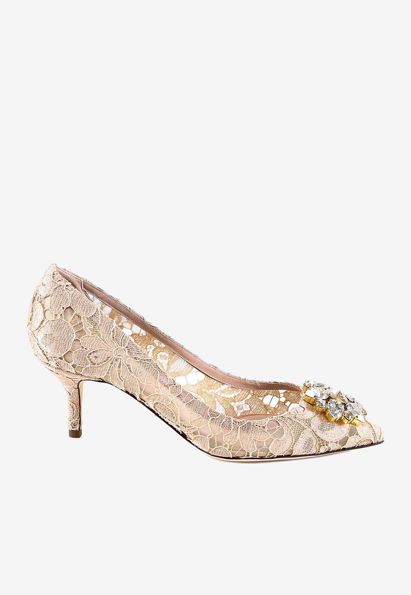 Dolce & Gabbana Belluci 60 Swarovski Crystals Lace Pumps Beige CD0066AL198_80240