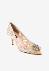 Dolce & Gabbana Belluci 60 Swarovski Crystals Lace Pumps Beige CD0066AL198_80240