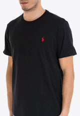 Polo Ralph Lauren Logo Embroidered Basic T-shirt Black 710680785_001
