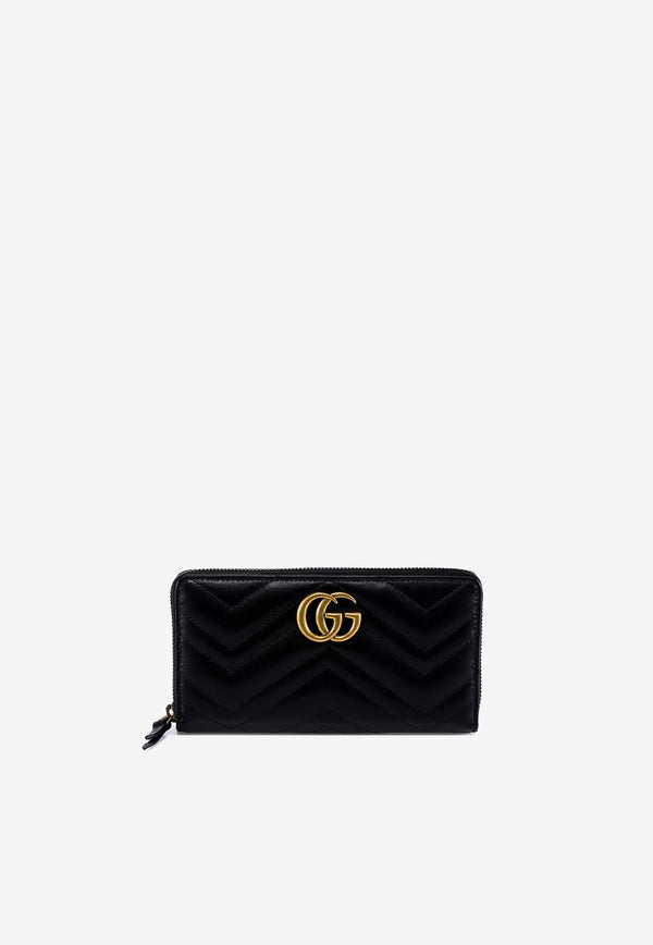 Gucci GG Marmont Zip-Around Leather Wallet Black 443123DTD1T_1000