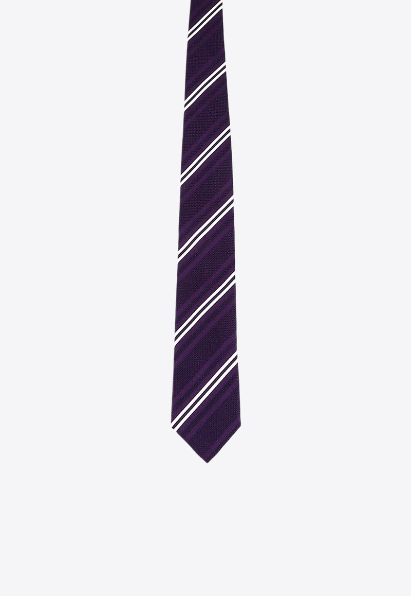 Nicky Milano Striped Silk Tie Purple POSTERAGARZA_5