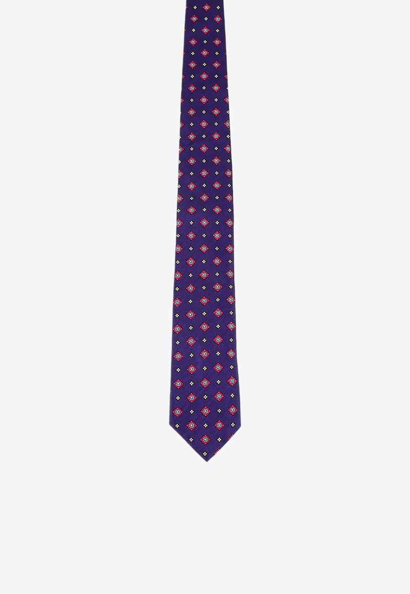 Nicky Milano Patterned Silk Tie Purple PELOBAOPER_8