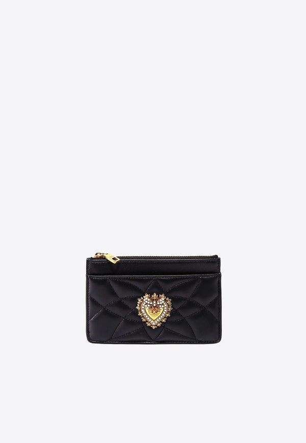 Dolce & Gabbana Medium Devotion Leather Cardholder Black BI1261AV967_80999
