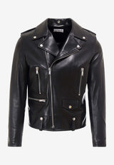 Saint Laurent Zip-Up Leather Biker Jacket Black 484284Y5YA2_1000