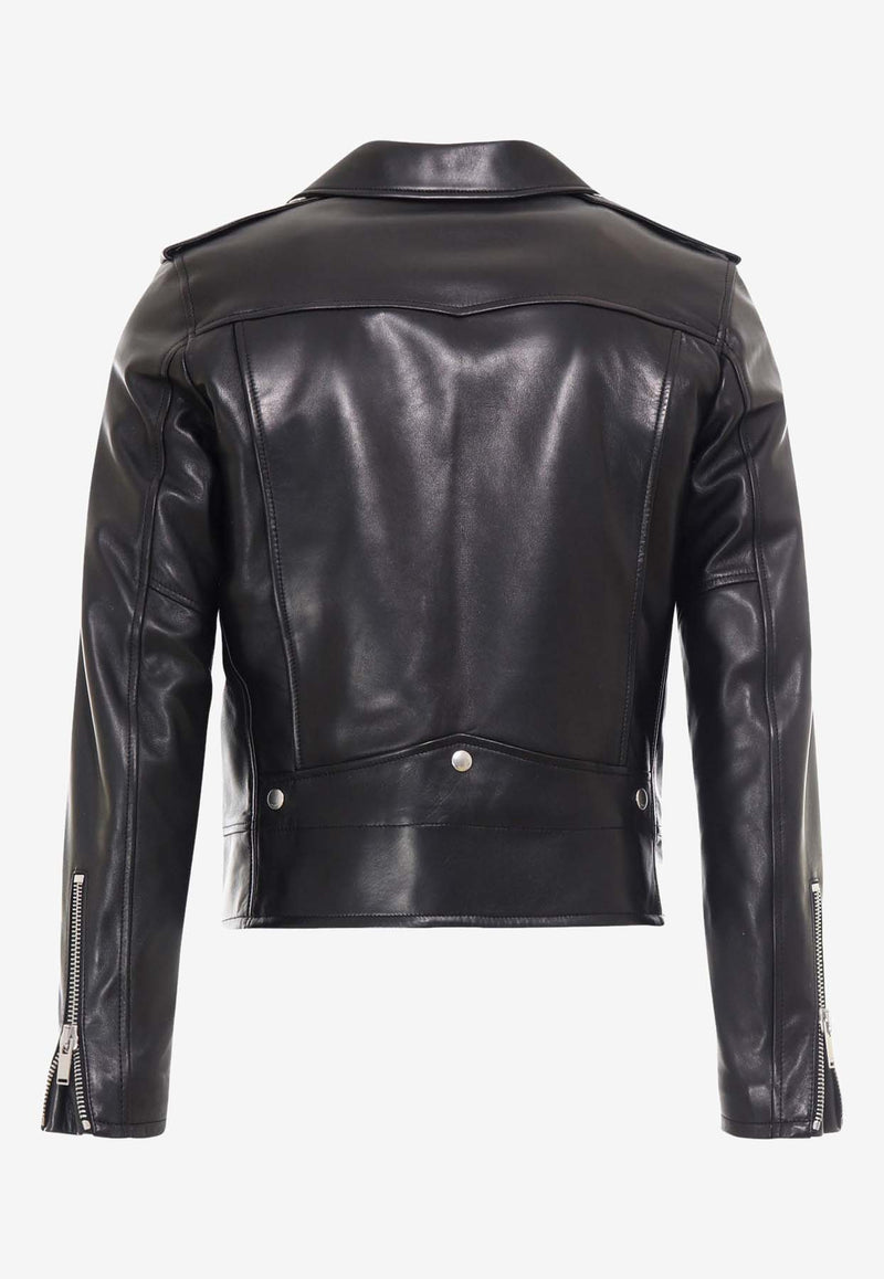 Saint Laurent Zip-Up Leather Biker Jacket Black 484284Y5YA2_1000