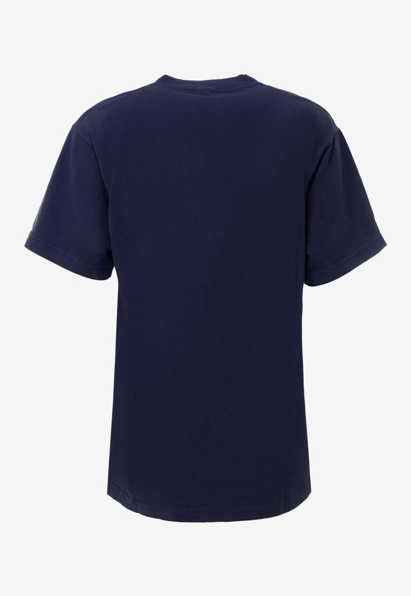 LA Apparel Basic Crewneck T-shirt Blue LAC1801_NAVY