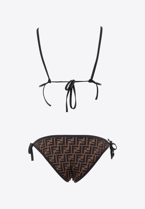 Fendi FF Monogram Side-Tie Bikini Brown FXB974ADHB_F0GME