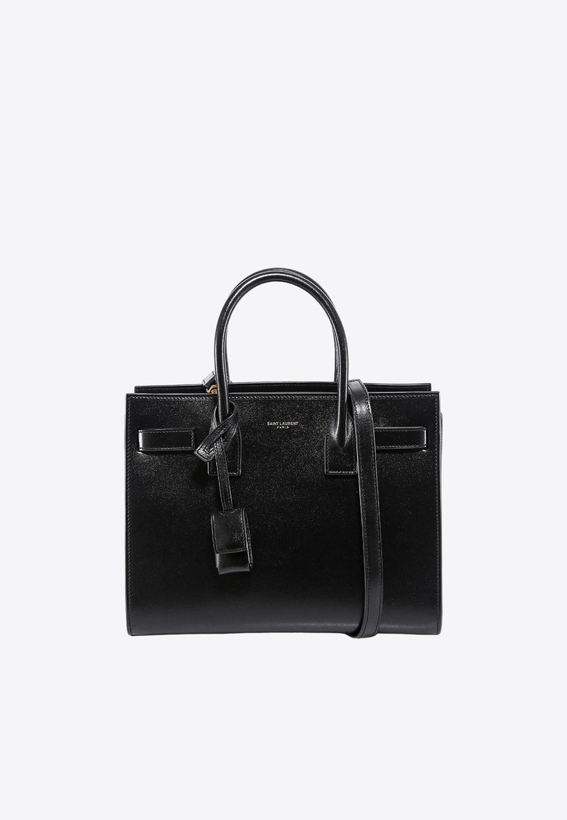 Saint Laurent Baby Sac De Jour Top Handle Bag in Calf Leather Black 42186302G9W_1000