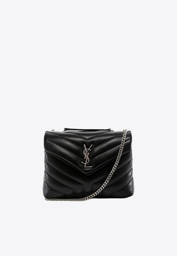 Saint Laurent Small Loulou Chevron Quilt Shoulder Bag Black 494699DV726_1000