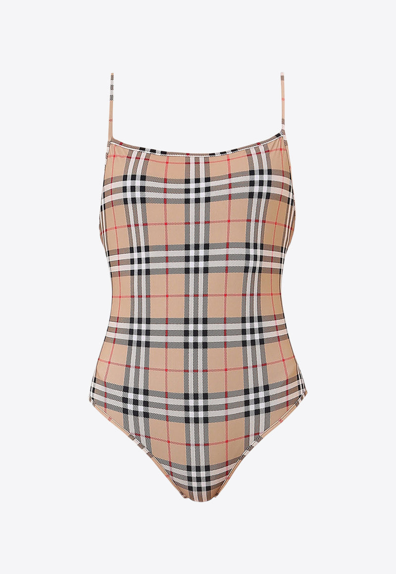 Burberry Checked One-Piece Swimsuit 8009009_A5145