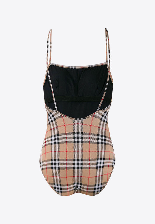 Burberry Checked One-Piece Swimsuit 8009009_A5145