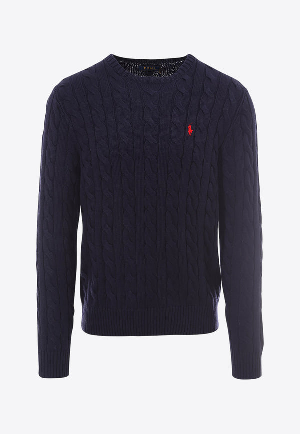 Polo Ralph Lauren Logo-Embroidered Cable-Knit Sweater 710775885_001