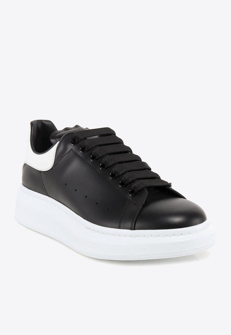 Alexander McQueen Oversized Leather Low-Top Sneakers Black 553680WHGP5_1070