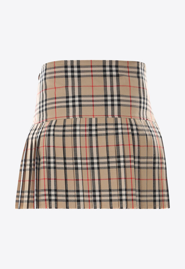 Burberry Zoe Pleated Checked Mini Skirt 8025832_A7028
