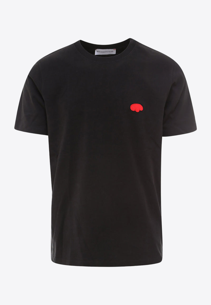 Born Romantic Logo Patch Short-Sleeved T-shirt Black 0101_BLACK