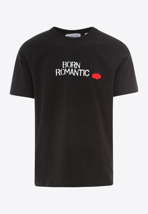 Born Romantic Logo Print Crewneck T-shirt Black 0105_BLACK