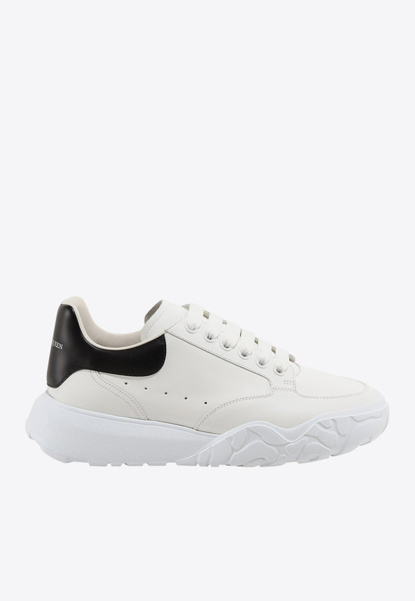Alexander McQueen Court Leather Low-Top Sneakers White 634619WIA99_9061