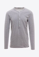 Tom Ford Long-Sleeved Crewneck T-shirt Gray T4M151040_020