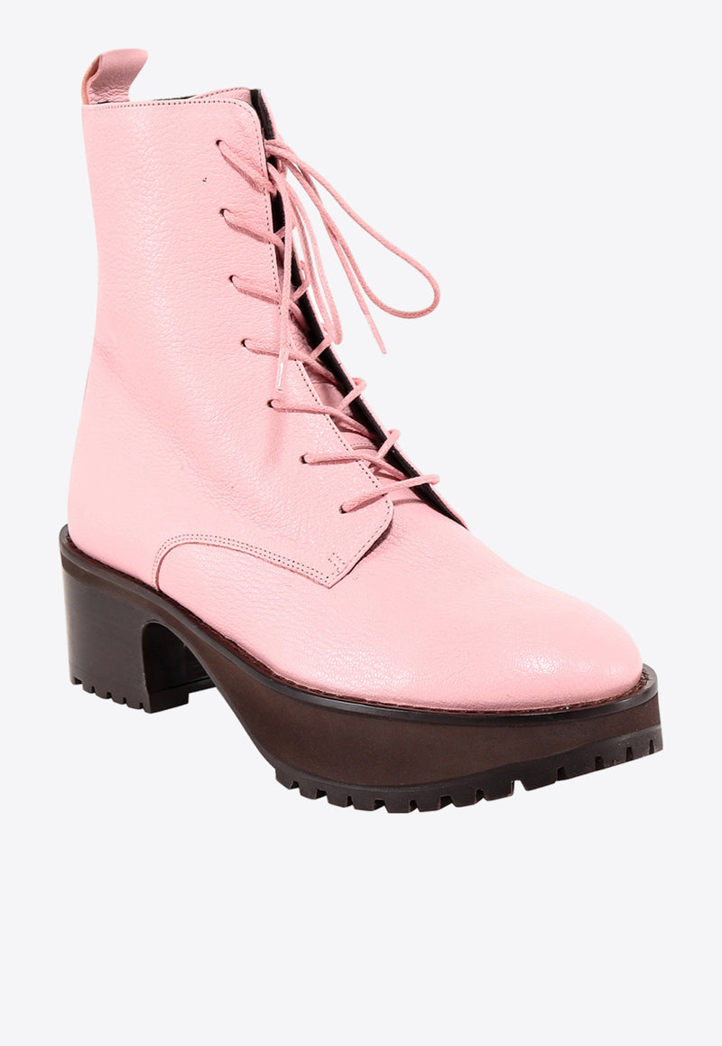 By Far Cobain 60 Grained Leather Ankle Boots Pink 21PFCBBPOGRL_PO