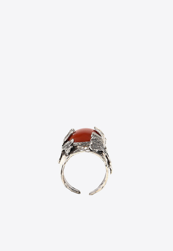 Axum Jewelry Stone-Detail Silver-Tone Ring Silver AE10C_BRONZO