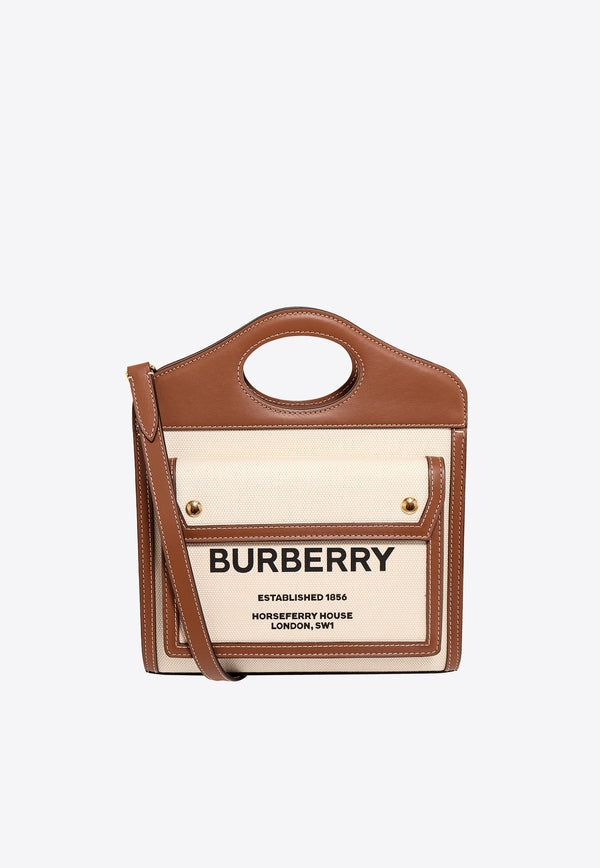 Burberry Mini Two-Tone Pocket Shoulder Bag Beige 8039361_A1395