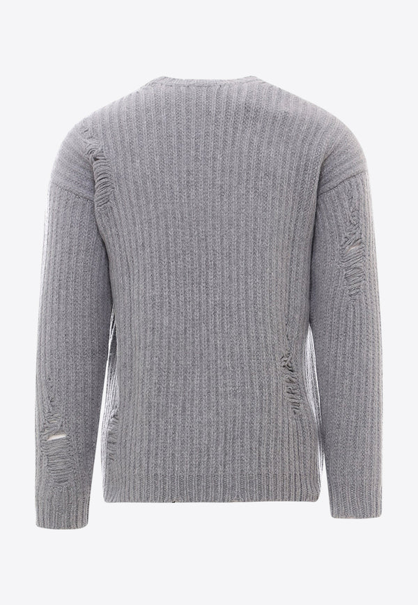 Paul Memoir Distressed Wool Sweater Gray PM1027N_04