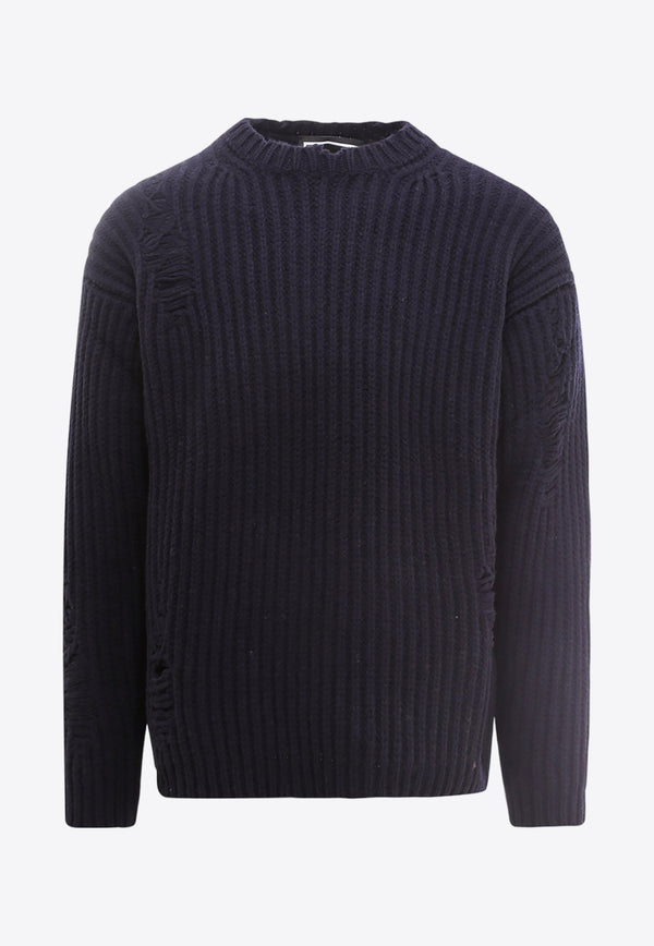 Paul Memoir Distressed Wool Sweater Blue PM1027N_90