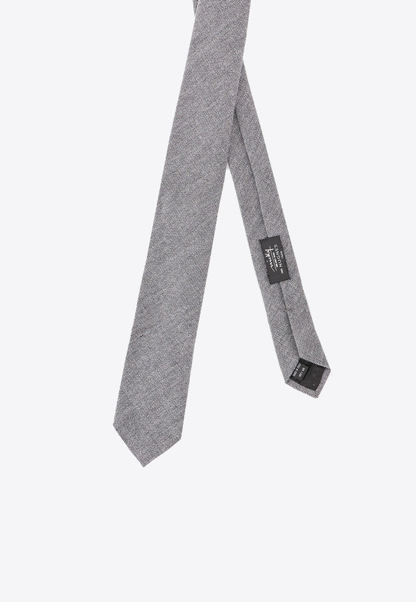 Nicky Milano Pointed-Tip Wool Tie Gray ZUCCAD_9