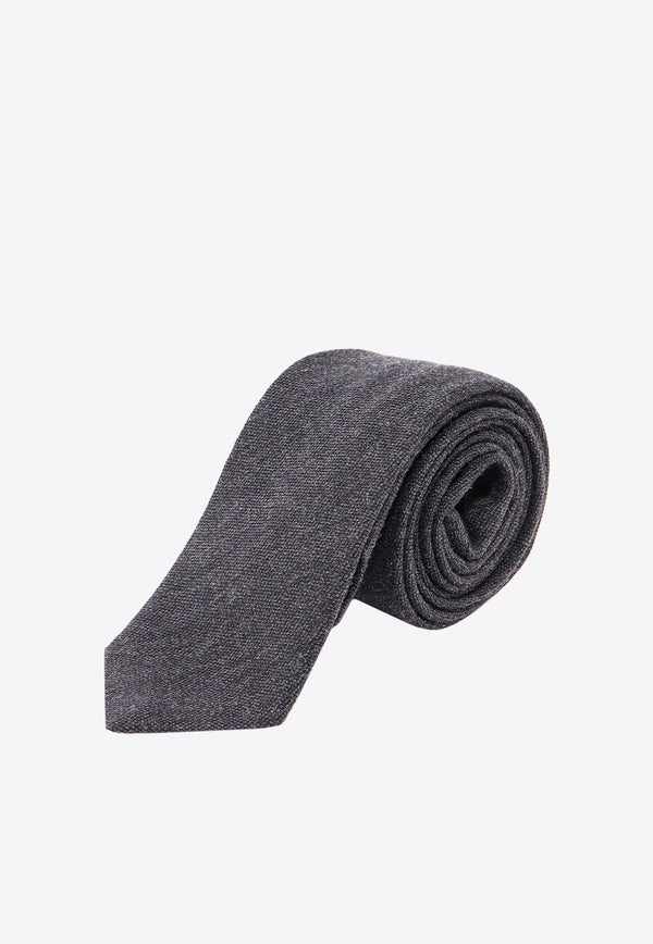 Nicky Milano Pointed-Tip Wool Tie Gray ZUCCAD_11
