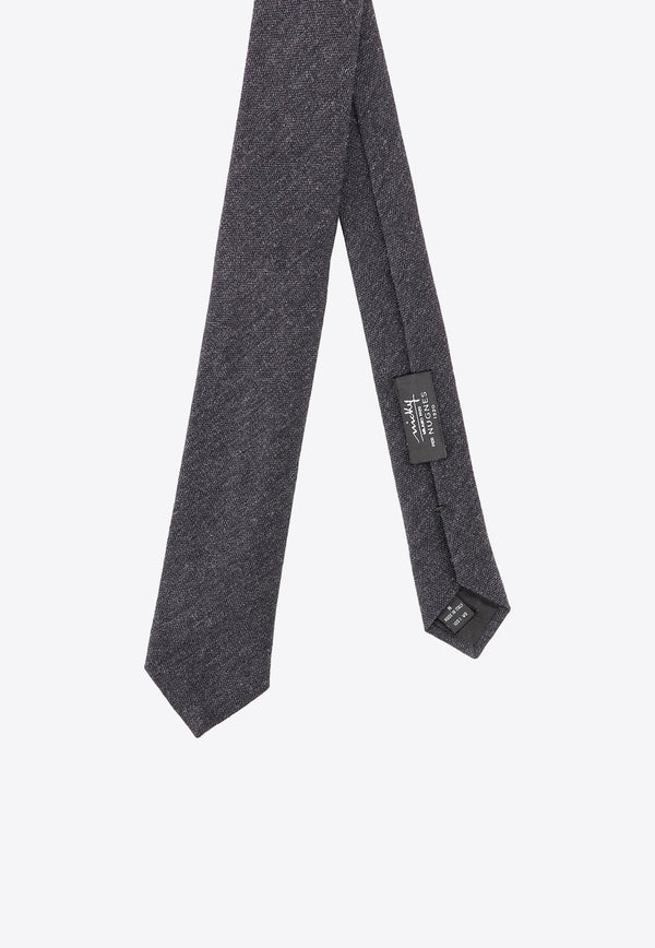 Nicky Milano Pointed-Tip Wool Tie Gray ZUCCAD_11