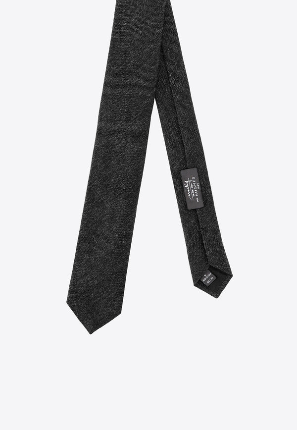 Nicky Milano Pointed-Tip Wool Tie Black ZUCCAD_12