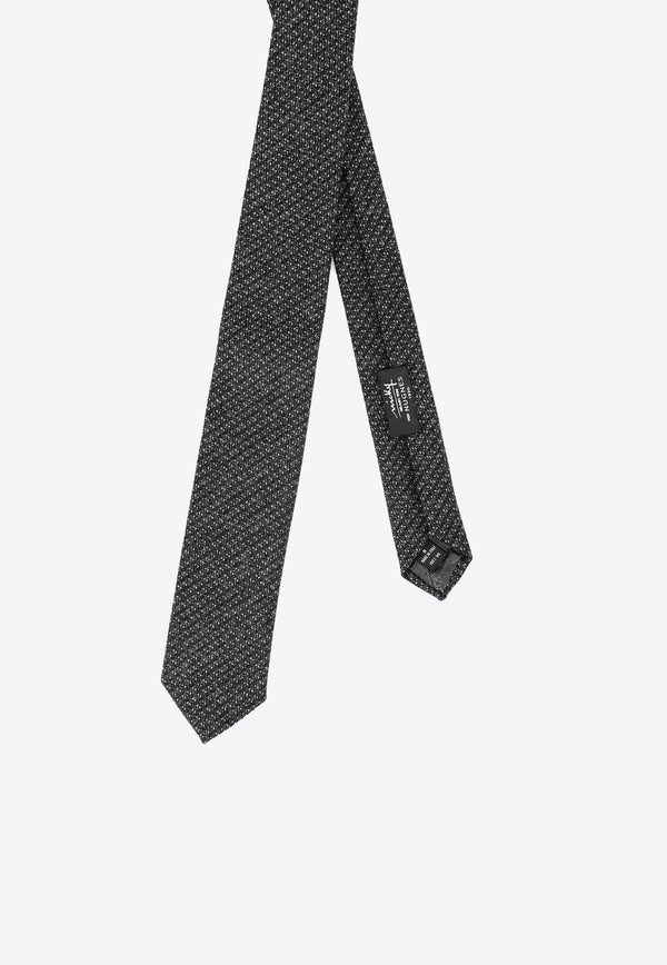 Nicky Milano Patterned Wool Tie Black TAPPOO_11
