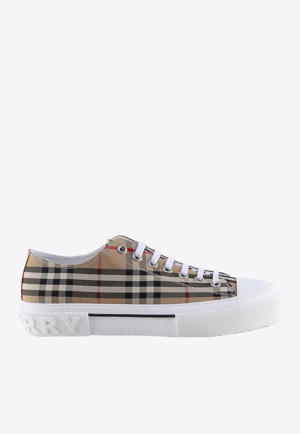 Burberry Check Pattern Low-Top Sneakers Beige 8049745_A7028