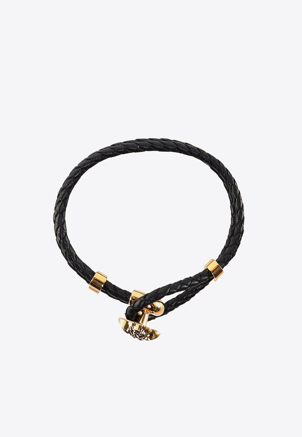 Versace Medusa Double-Strap Leather Bracelet Black DG05579DMTN_D41O