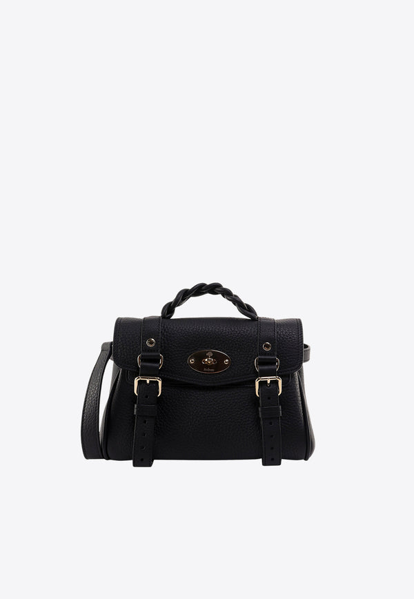 Mulberry Mini Alexa Leather Top Handle Bag Black RL6595736_A100