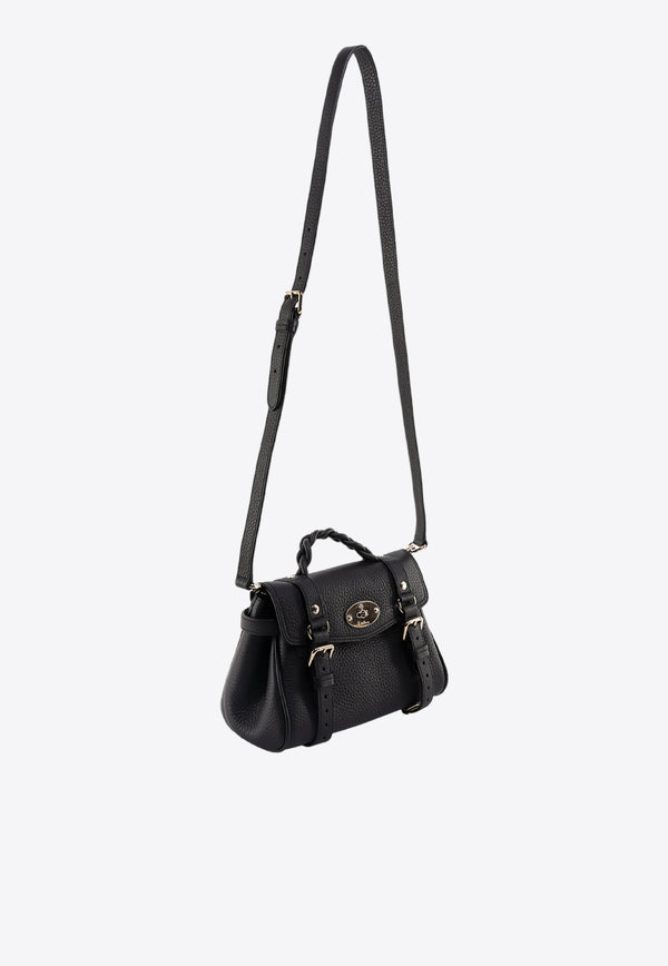 Mulberry Mini Alexa Leather Top Handle Bag Black RL6595736_A100