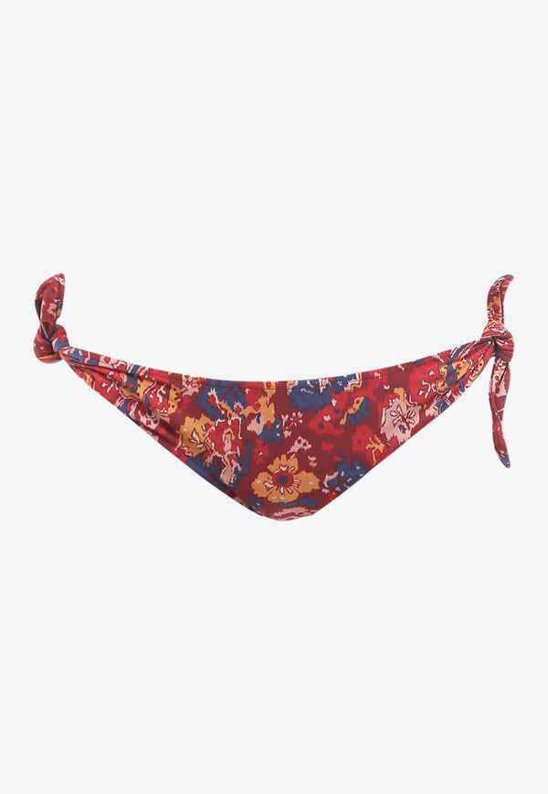 Isabel Marant Sukie Floral Print Bikini Bottom Red SL000322P007W_11BH